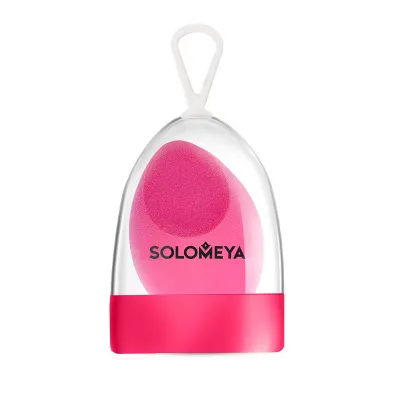 SOLOMEYA спонж д/макияжа косметический большой со срезом розовый