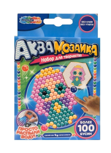 МУЛЬТИ АРТ набор д/творчеста аквамозаика принцесса 100 бусин AB-100PRIN