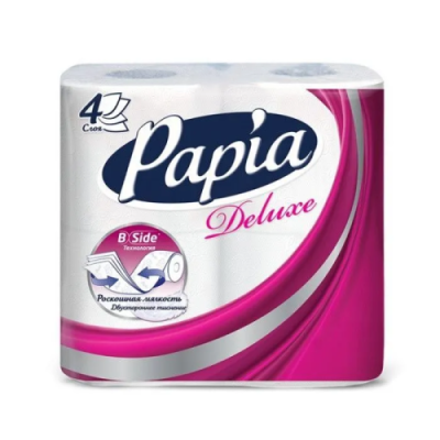 PAPIA Elite бумага туалетная белая 4сл. 4рулона