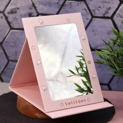 ILIKEGIFT зеркало настольное складное мишка и звезда фиолетовое 21,5*14,8см
