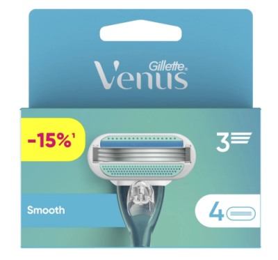 GILLETTE кассеты сменные д/бритья venus жен. 4шт