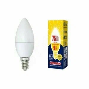 VOLPE лампа светодиодная norma LED-C37-9W/WW/E14/FR/NR