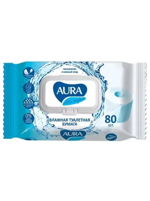 AURA бумага туалетная влажная ultra comfort 80шт
