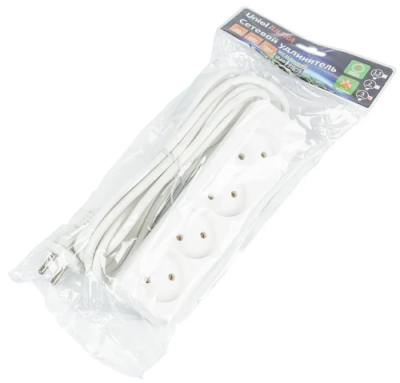 UNIEL удлинитель без заземления 10А 3гн. 3м S-CU3-3B WHITE