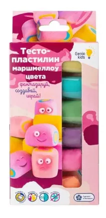 Набор д/детской лепки тесто-пластилин маршмеллоу цвета 6цв. TA1089V