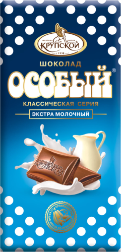 КРУПСКОЙ шоколад экстрамолочный особый с тонкоизмельченными добавлениями 85г/15