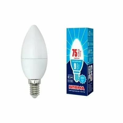 VOLPE лампа светодиодная norma LED-C37-9W/NW/E14/FR/NR