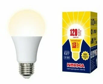 VOLPE лампа светодиодная norma LED-A60-13W/WW/E27/FR/NR