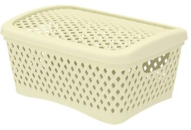 Корзинка ромбики цв.ваниль S 25,5*19*12см АП 441/43