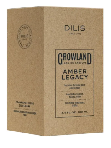 DILIS парфюмерная вода д/мужчин growland amber legacy 100мл