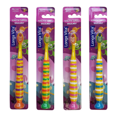 LONGA VITA FOR KIDS щетка зубная детская 3+ мягкая S-201