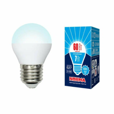VOLPE лампа светодиодная norma LED-G45-7W/NW/E27/FR/NR