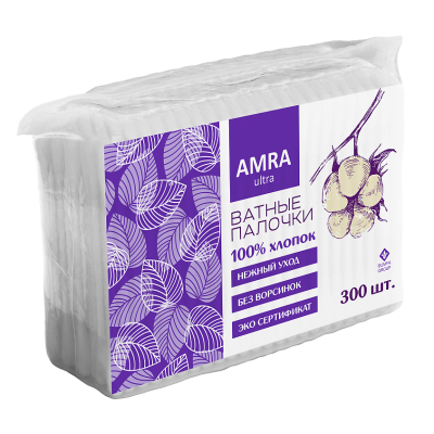 AMRA палочки ватные пакет 300шт