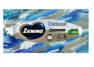 ZEMMA Deluxe Design салфетки бумажные д/лица 3сл. 90шт