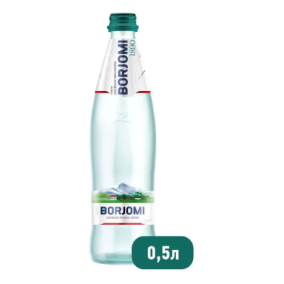 Мин вода Боржоми лечебно-столовая газированная 0,5л пл/б; 12