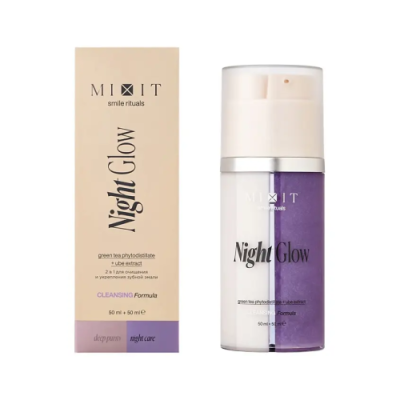 MIXIT Night Glow паста-гель зубная & маска ночная д/зубов 2in1 50мл+50мл