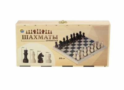 Шахматы обиходные лакированные с доской 29*14,5см ИН-7520
