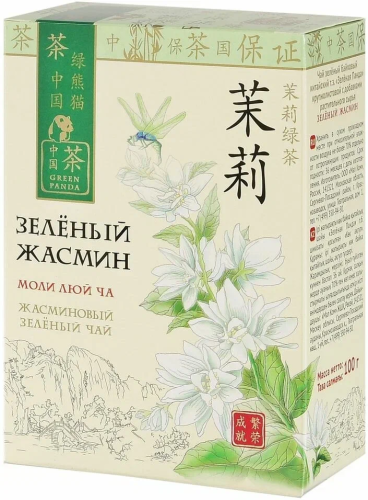 GREEN PANDA чай крупнолистовой зеленый аромат жасмина 100г/10