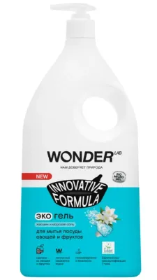 WONDER LAB экогель д/мытья посуды, овощей и фруктов жасмин и морская соль 1000мл (6)