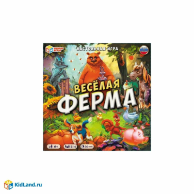 Игра-ходилка настольная веселая ферма 40 карточек