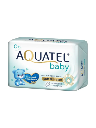 AQUATEL Aquatel Baby крем-мыло твердое хлопковое молочко 4*75г