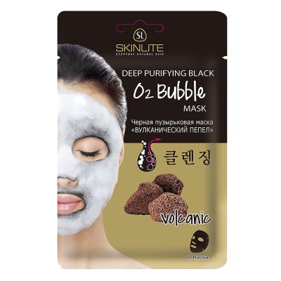 SKINLITE маска д/лица черная пузырьковая вулканический пепел 20г SL-291