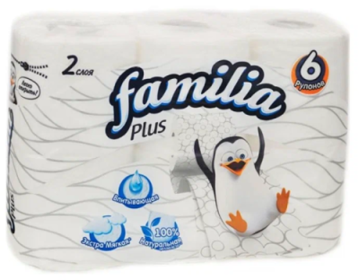 FAMILIA Plus бумага туалетная 2сл 6 рулона