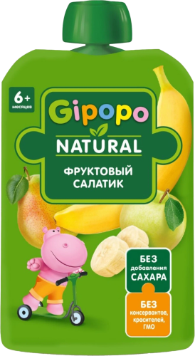 Дет пит Гипопо Пюре Фруктовый салатик с 6мес 90г дой-пак; 12