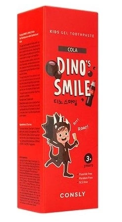 CONSLY паста зубная гелевая детская dino's smile c ксилитом и вкусом колы 60г
