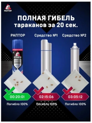 РАПТОР аэрозоль новая формула от ползающих насекомых 455мл