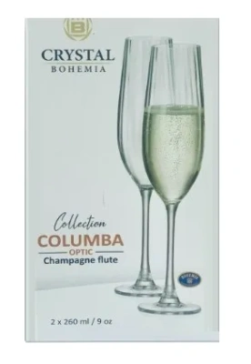 BOHEMIA Crystal рюмка д/шампанского columba optic 2шт 260мл БСС0392