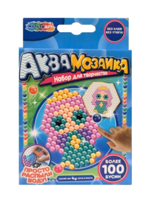 МУЛЬТИ АРТ набор д/творчеста аквамозаика принцесса 100 бусин AB-100PRIN