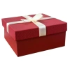 Коробка подарочная с бантом цв.красный-бордовый 19*19*9см Д10103К.143.2