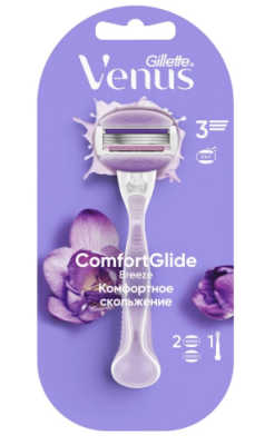 GILLETTE станок д/бритья venus breeze жен. см.кассеты 2шт