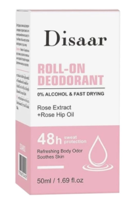 DISAAR дезодорант роликовый с розой и маслом roll-on deodorant rose extract+neem oil 50мл
