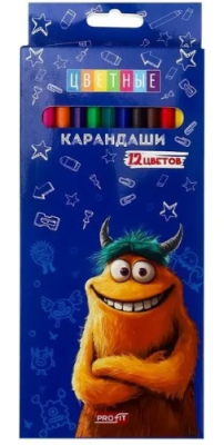 Карандаши цветные монстрик 12цв КЦ-2626