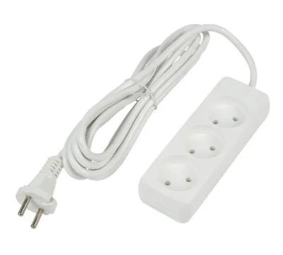 UNIEL удлинитель без заземления 10A 3гн. 3м S-CU3-3 WHITE