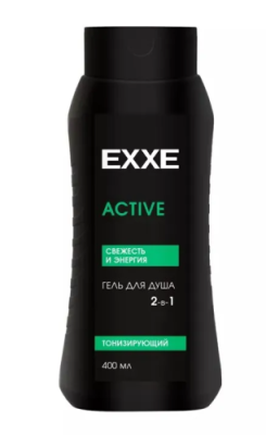 EXXE MEN гель д/душа 2в1 active охлаждающий 400мл
