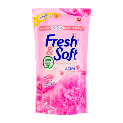 LION кондиционер д/белья essence fresh&soft pink elegance lovely kiss мяг.уп. 500мл