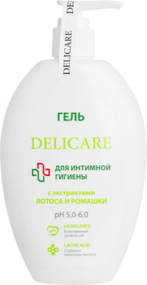 DELICARE гель д/интимной гигиены с экстрактами лотоса и ромашки 300мл