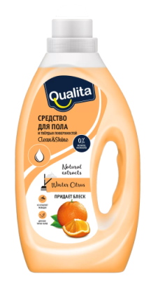 QUALITA средство д/мытья пола и твердых поверхностей winter citrus флакон 1л