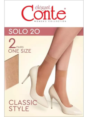 CONTE носки женские elegant solo 20 20С-199СП р.23-25 nero 2пары