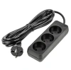 UNIEL удлинитель без заземления 10А 3гн. 3м S-CU3-3 BLACK
