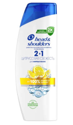 HEAD&SHOULDERS шампунь д/волос 2в1 цитрусовая свежесть 360мл