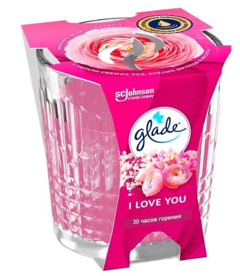 GLADE свеча аромат. в стакане I Love You 130г