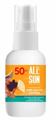 ALLSUN крем-флюид солнцезащитный д/лица и зоны декольте SPF50+ 50мл