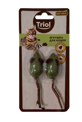 TRIOL Natural игрушка д/кошек из мататаби мышки 10см 22171060