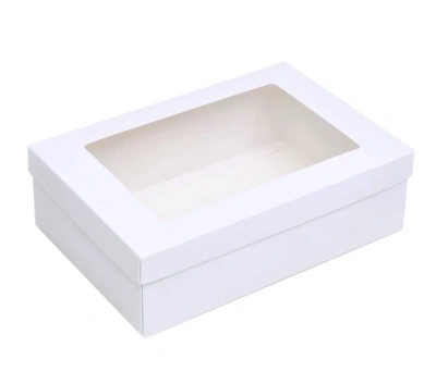 Коробка складная белая с окном 30*20*9см 9702364