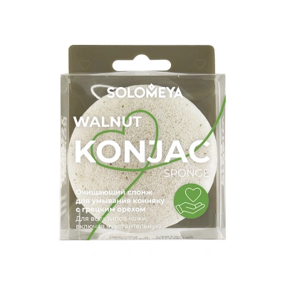 SOLOMEYA спонж очищающий д/умывания конняку с грецким орехом